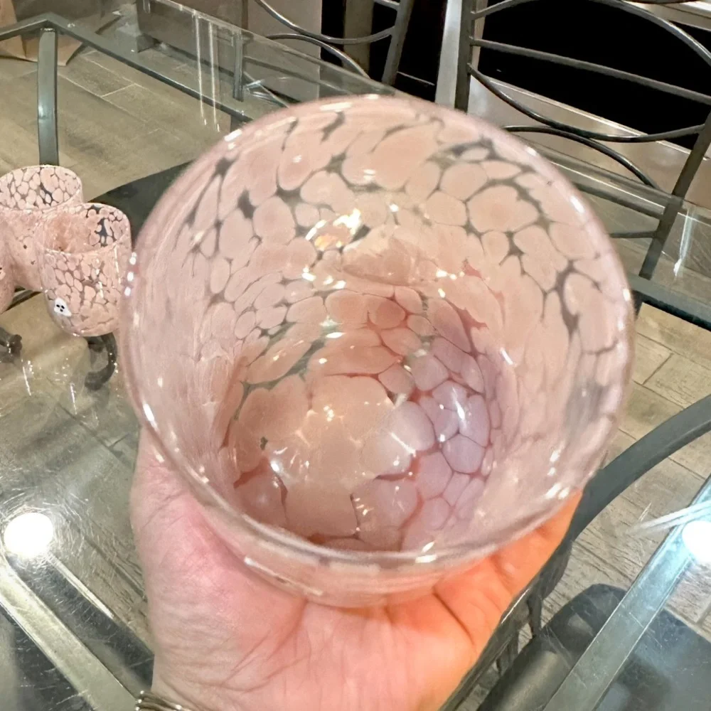 🦋 Pink Confetti White Ghost Icon Glass, juice Glass cup